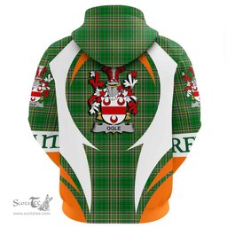Irish Ogle Coat of Arms Family Crest Ireland Hoodie Irish National Tartan Action Style