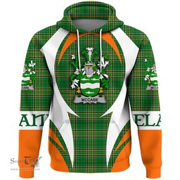 Irish McCabe Coat of Arms Family Crest Ireland Hoodie Irish National Tartan Action Style