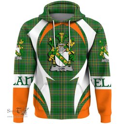 Irish Low Coat of Arms Family Crest Ireland Hoodie Irish National Tartan Action Style