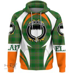 Irish House of POWER Coat of Arms Family Crest Ireland Hoodie Irish National Tartan Action Style