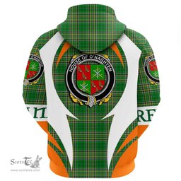 Irish House of O NAGHTEN Coat of Arms Family Crest Ireland Hoodie Irish National Tartan Action Style