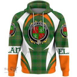Irish House of O NAGHTEN Coat of Arms Family Crest Ireland Hoodie Irish National Tartan Action Style