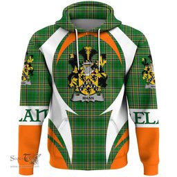 Irish Mann Coat of Arms Family Crest Ireland Hoodie Irish National Tartan Action Style