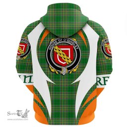 Irish House of O QUIGLEY Coat of Arms Family Crest Ireland Hoodie Irish National Tartan Action Style