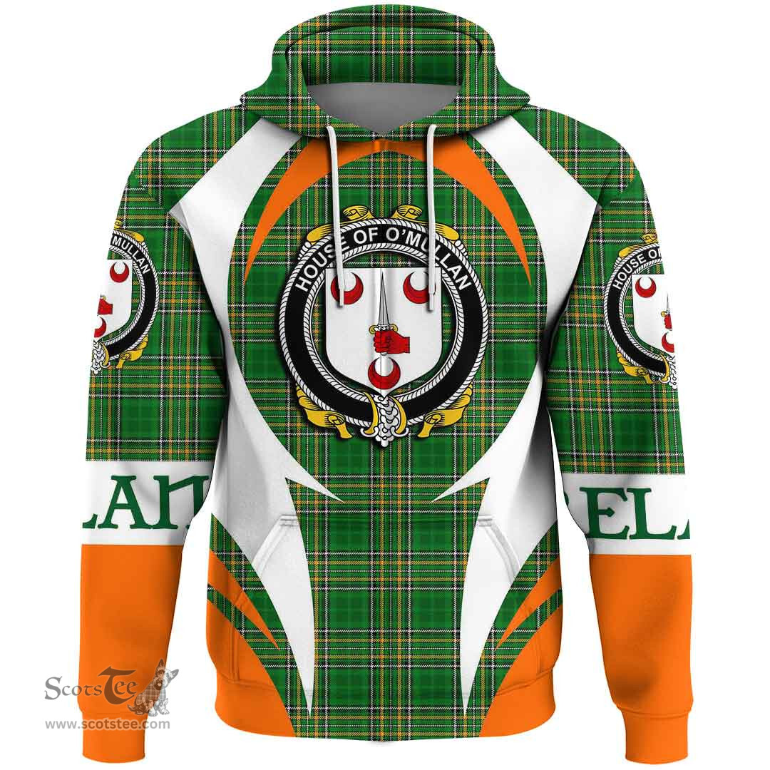 Irish House of O MULLAN Coat of Arms Family Crest Ireland Hoodie Irish National Tartan Action Style