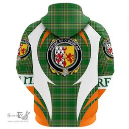 Irish House of O QUINLAN Coat of Arms Family Crest Ireland Hoodie Irish National Tartan Action Style
