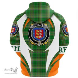 Irish House of O MEARA Coat of Arms Family Crest Ireland Hoodie Irish National Tartan Action Style