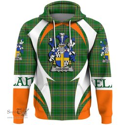 Irish Osborne Coat of Arms Family Crest Ireland Hoodie Irish National Tartan Action Style