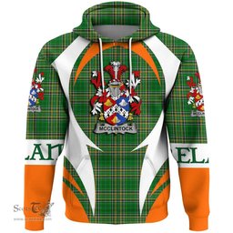Irish McClintock Coat of Arms Family Crest Ireland Hoodie Irish National Tartan Action Style