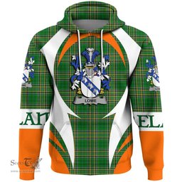 Irish Lowe Coat of Arms Family Crest Ireland Hoodie Irish National Tartan Action Style
