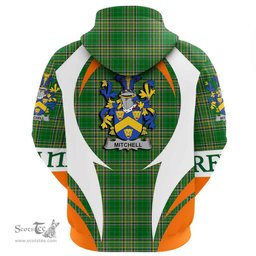Irish Mitchell Coat of Arms Family Crest Ireland Hoodie Irish National Tartan Action Style