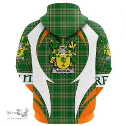 Irish Sheridan Coat of Arms Family Crest Ireland Hoodie Irish National Tartan Action Style