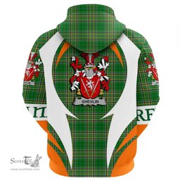Irish Shevlin Coat of Arms Family Crest Ireland Hoodie Irish National Tartan Action Style