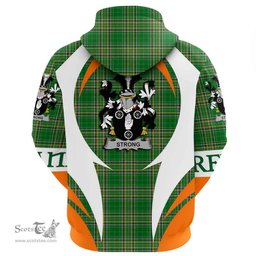 Irish Strong Coat of Arms Family Crest Ireland Hoodie Irish National Tartan Action Style