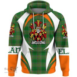 Irish Wiggat Coat of Arms Family Crest Ireland Hoodie Irish National Tartan Action Style