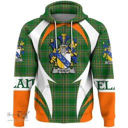 Irish Stanley Coat of Arms Family Crest Ireland Hoodie Irish National Tartan Action Style