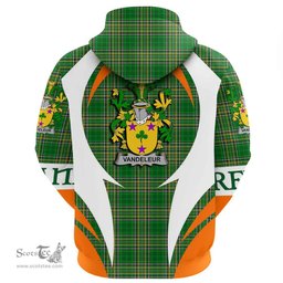 Irish Vandeleur Coat of Arms Family Crest Ireland Hoodie Irish National Tartan Action Style