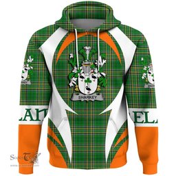 Irish Sharkey or O Sharkey Coat of Arms Family Crest Ireland Hoodie Irish National Tartan Action Style