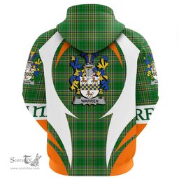 Irish Warren Coat of Arms Family Crest Ireland Hoodie Irish National Tartan Action Style
