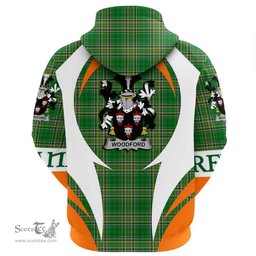 Irish Woodford Coat of Arms Family Crest Ireland Hoodie Irish National Tartan Action Style