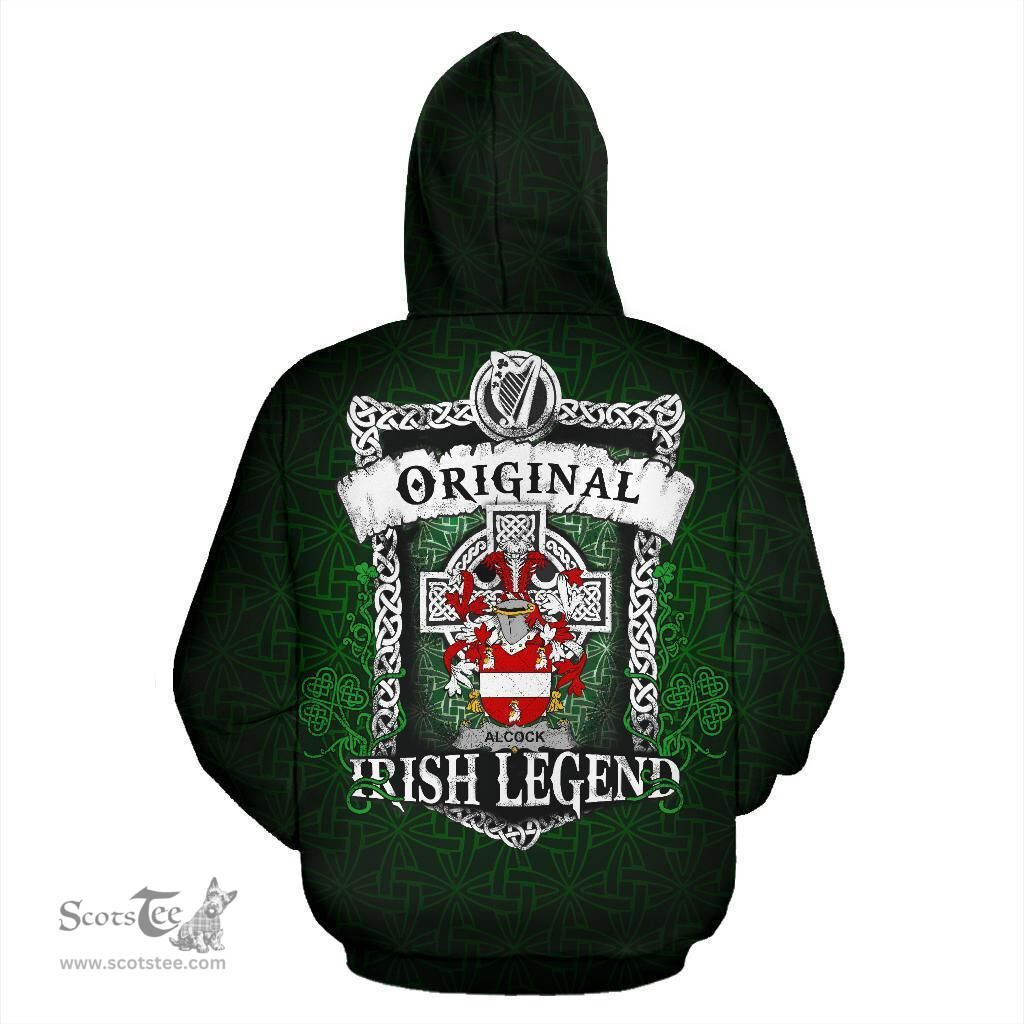 Irish Alcock Coat of Arms Family Crest Ireland Hoodie Original Irish Legend Hoodie