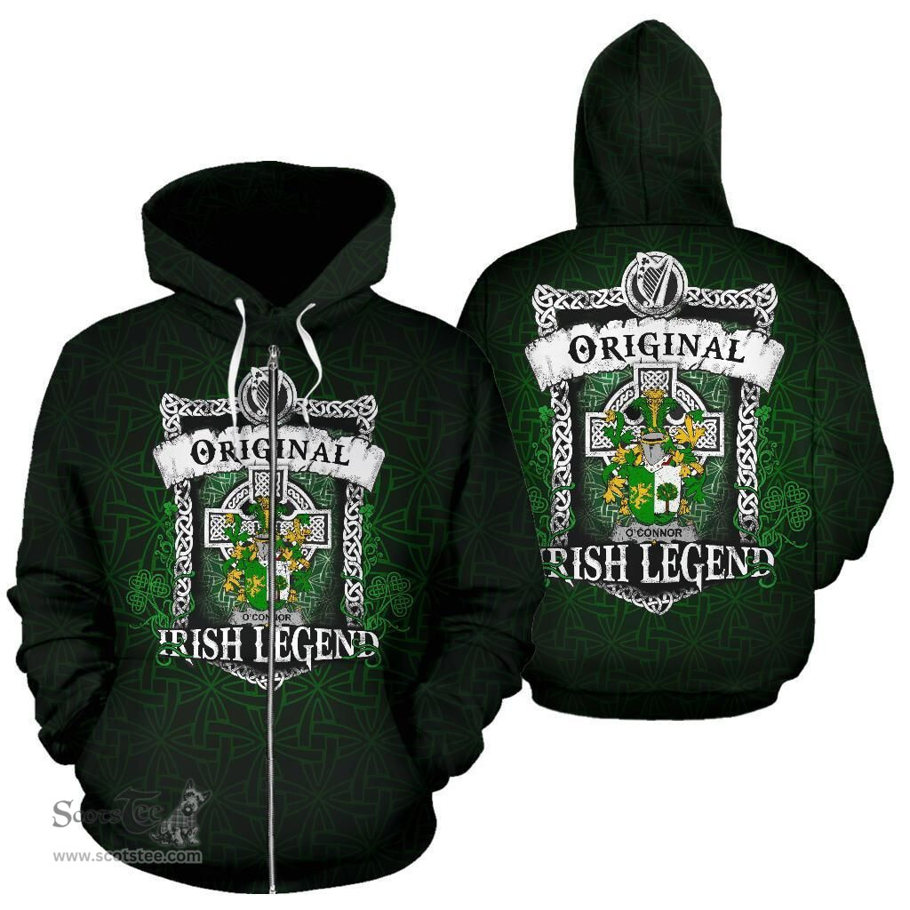 Irish Connor or O'Connor (Sligo) Coat of Arms Family Crest Ireland Hoodie Original Irish Legend Hoodie