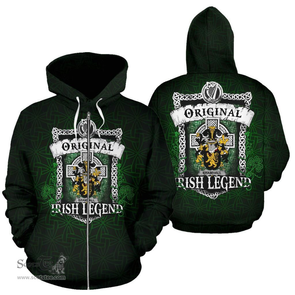 Irish Bramhall Coat of Arms Family Crest Ireland Hoodie Original Irish Legend Hoodie