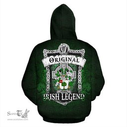 Irish Crowe or McEnchroe Coat of Arms Family Crest Ireland Hoodie Original Irish Legend Hoodie