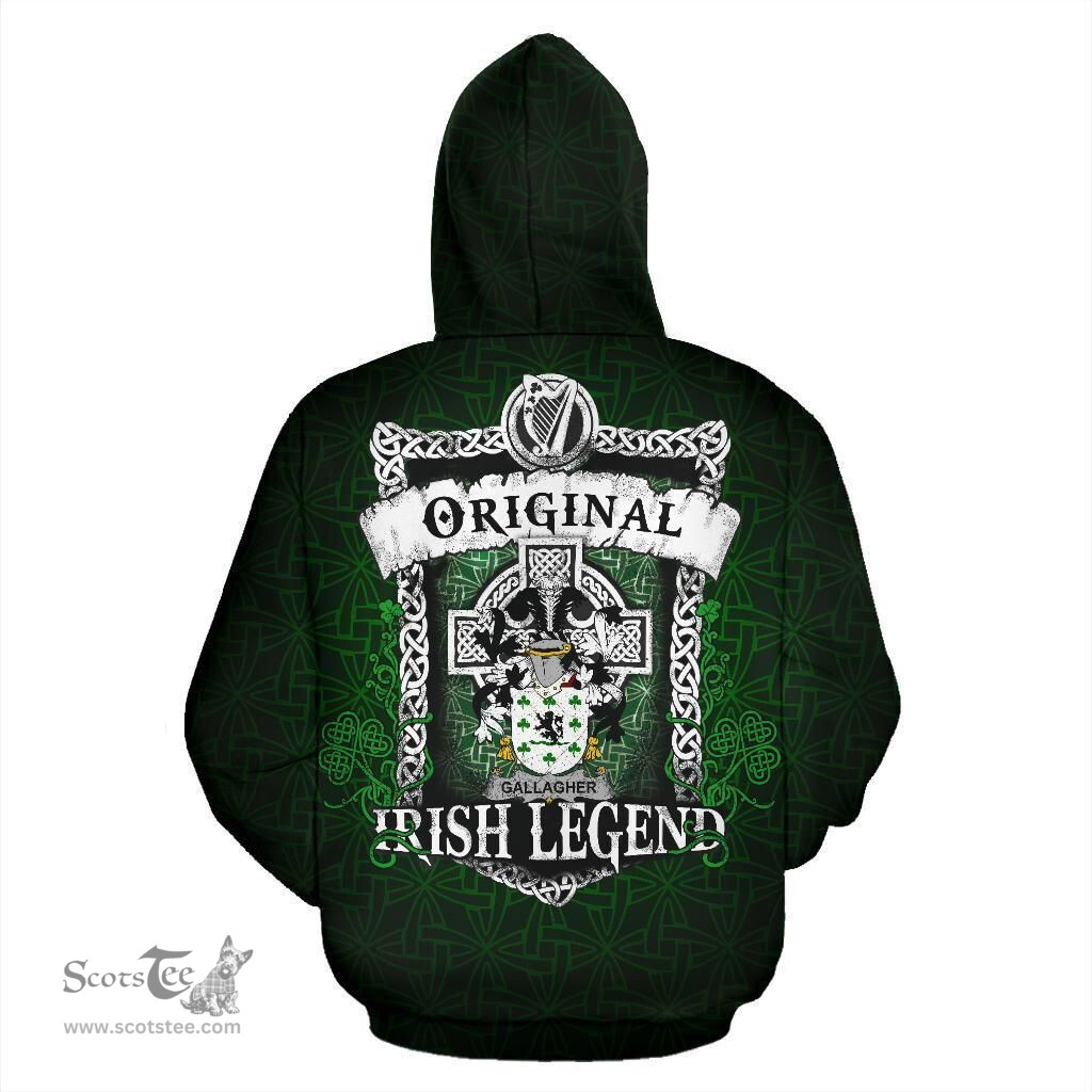 Irish Gallagher or O'Gallagher Coat of Arms Family Crest Ireland Hoodie Original Irish Legend Hoodie