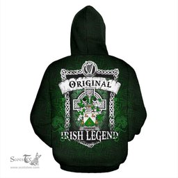 Irish Hawkins or Haughan Coat of Arms Family Crest Ireland Hoodie Original Irish Legend Hoodie