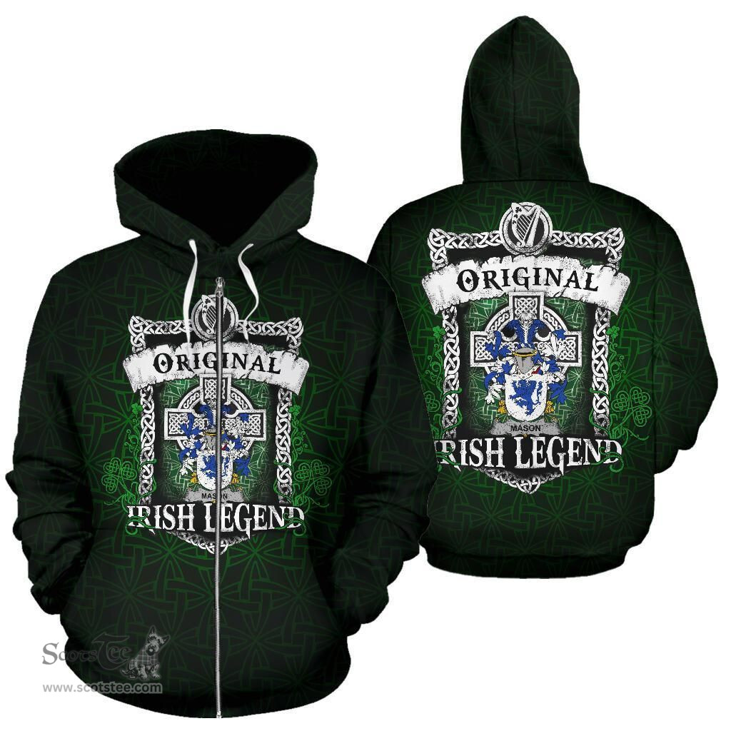 Irish Mason Coat of Arms Family Crest Ireland Hoodie Original Irish Legend Hoodie