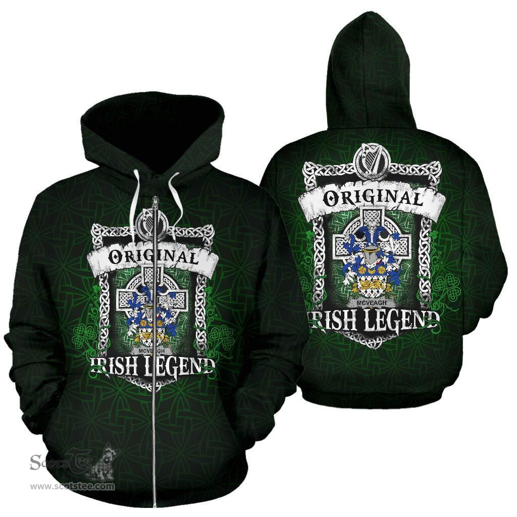 Irish McVeagh or McFingah Coat of Arms Family Crest Ireland Hoodie Original Irish Legend Hoodie