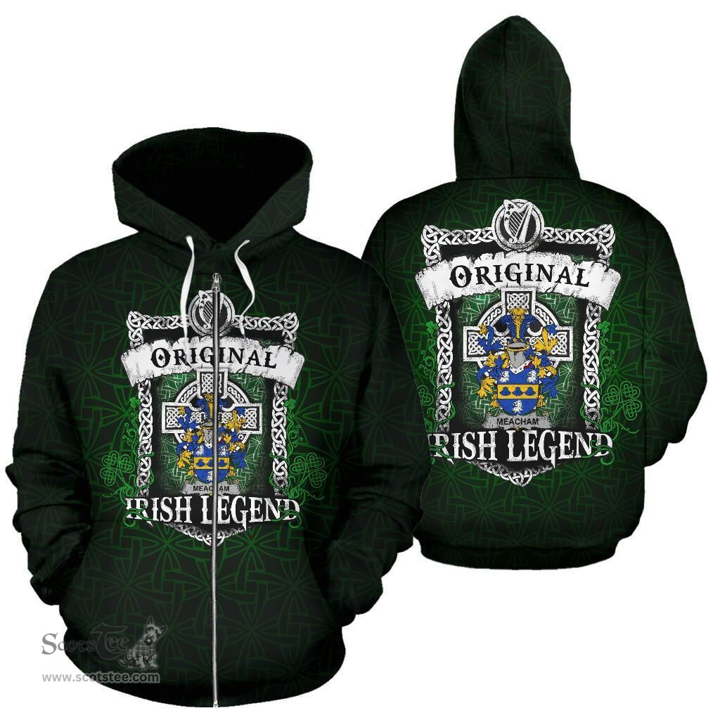 Irish Meacham Coat of Arms Family Crest Ireland Hoodie Original Irish Legend Hoodie