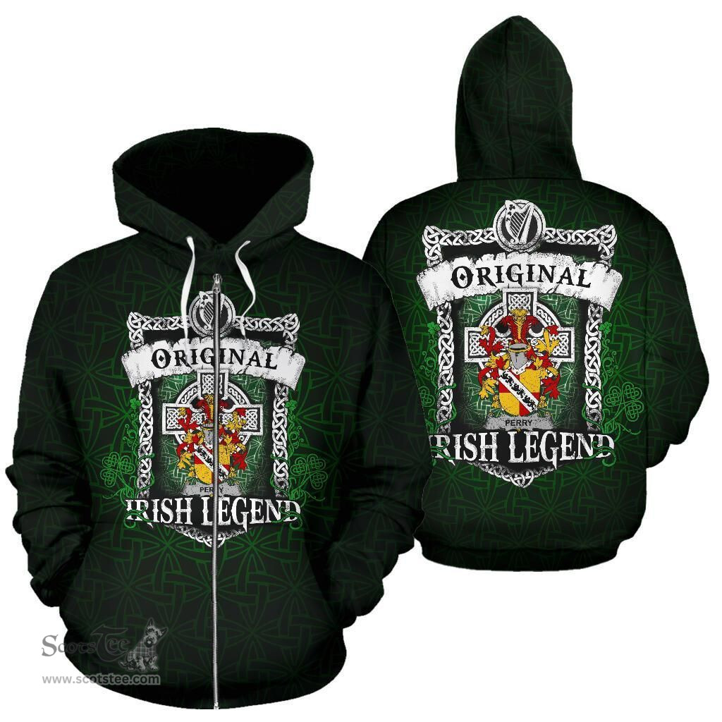Irish Perry Coat of Arms Family Crest Ireland Hoodie Original Irish Legend Hoodie