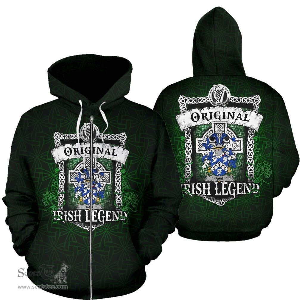 Irish Ram Coat of Arms Family Crest Ireland Hoodie Original Irish Legend Hoodie