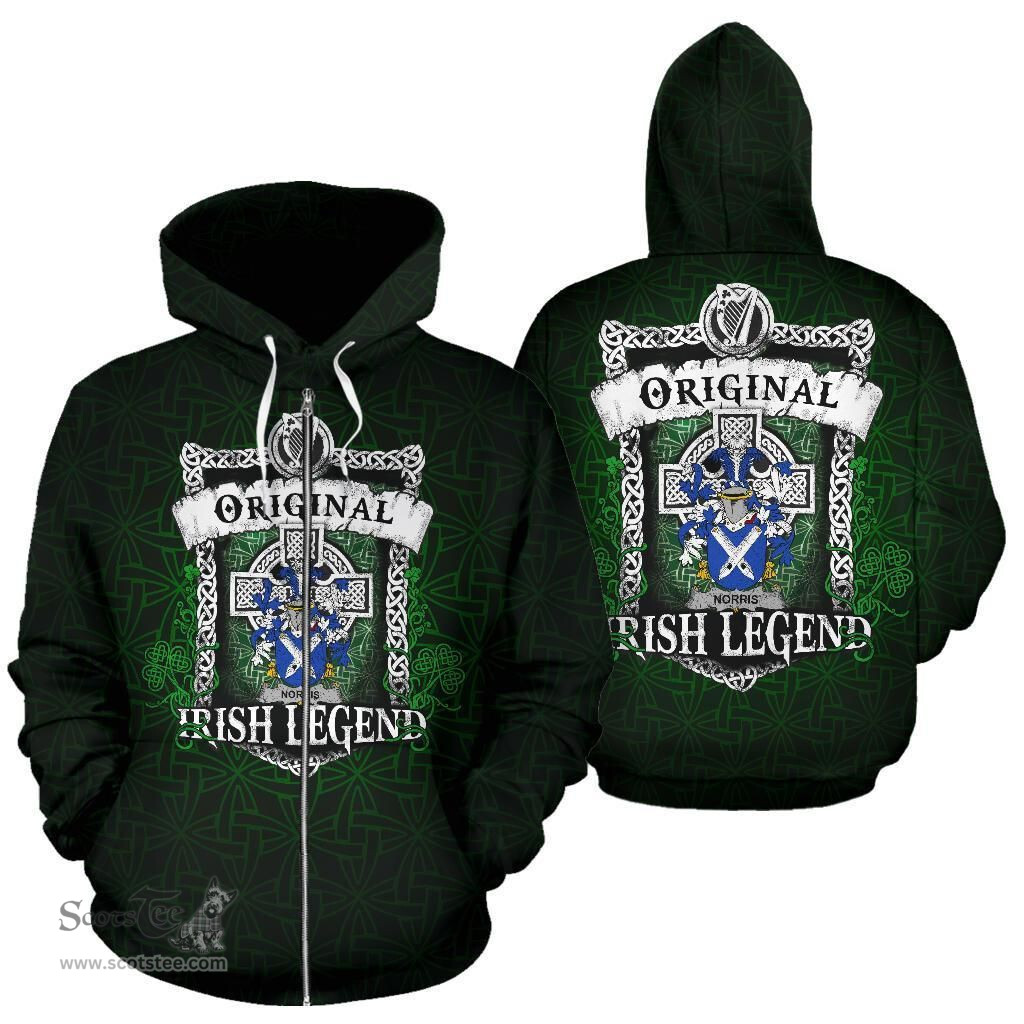 Irish Norris Coat of Arms Family Crest Ireland Hoodie Original Irish Legend Hoodie