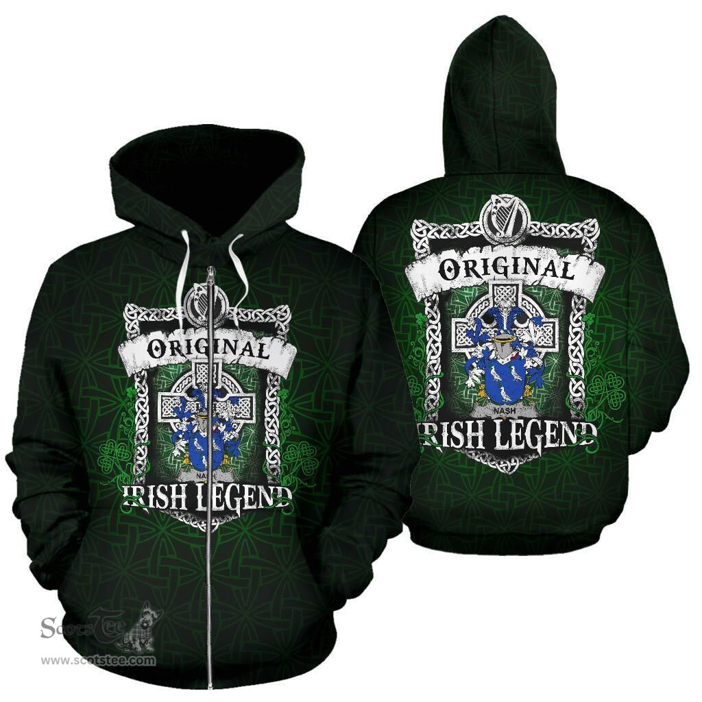 Irish Nash or Naish Coat of Arms Family Crest Ireland Hoodie Original Irish Legend Hoodie
