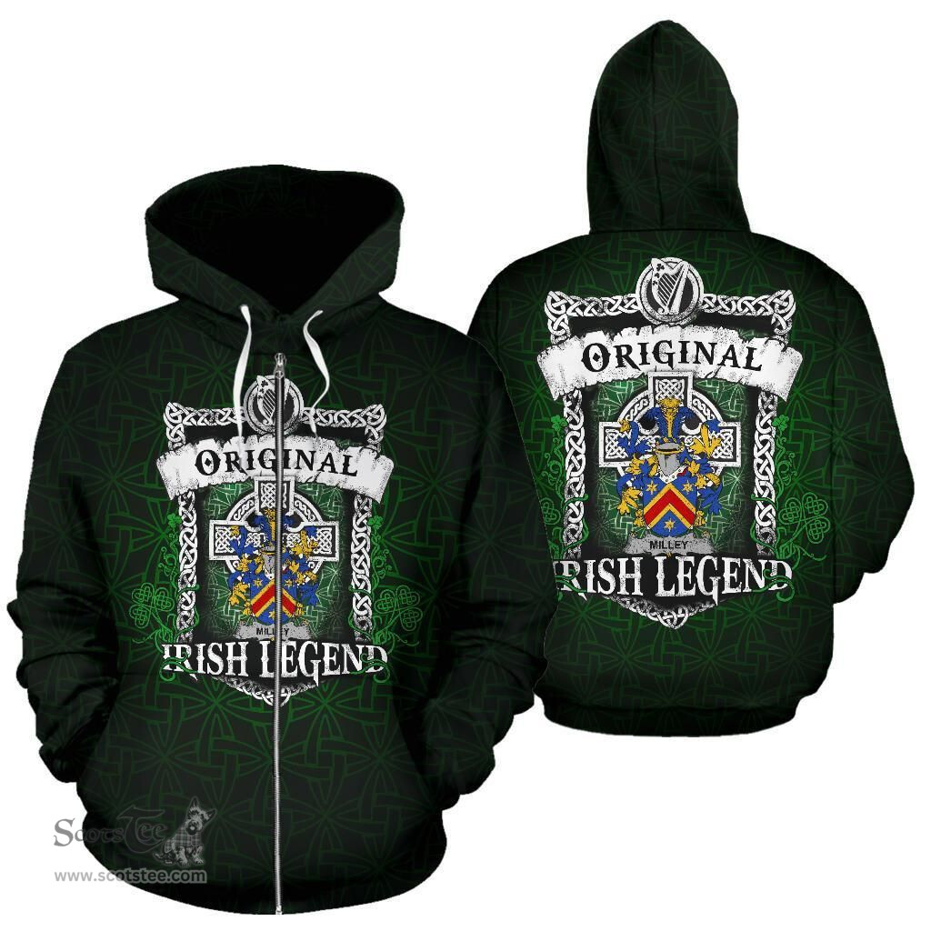Irish Milley or O'Millea Coat of Arms Family Crest Ireland Hoodie Original Irish Legend Hoodie