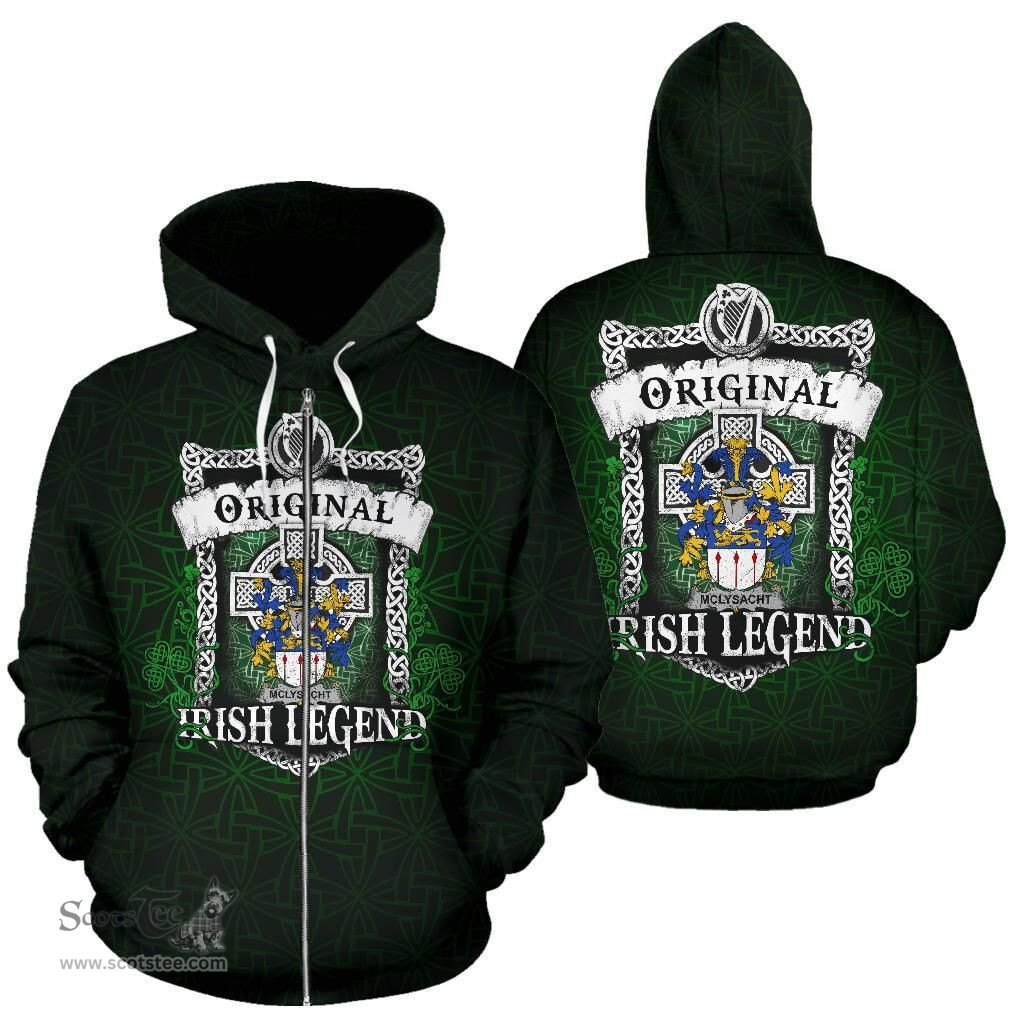 Irish McLysacht or Lysacht Coat of Arms Family Crest Ireland Hoodie Original Irish Legend Hoodie