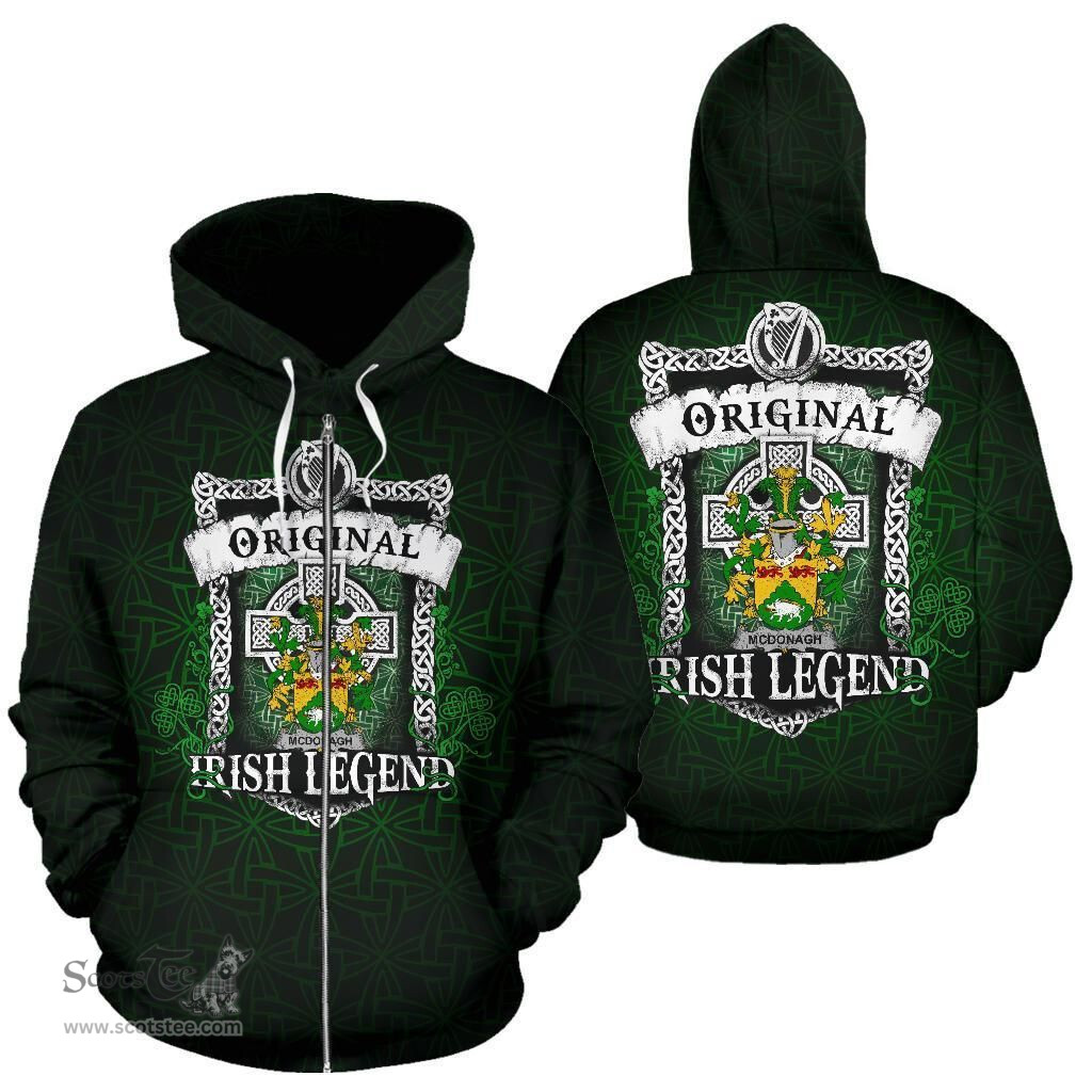 Irish McDonagh or McDonogh Coat of Arms Family Crest Ireland Hoodie Original Irish Legend Hoodie