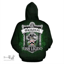 Irish Lehane or O'Lehane Coat of Arms Family Crest Ireland Hoodie Original Irish Legend Hoodie