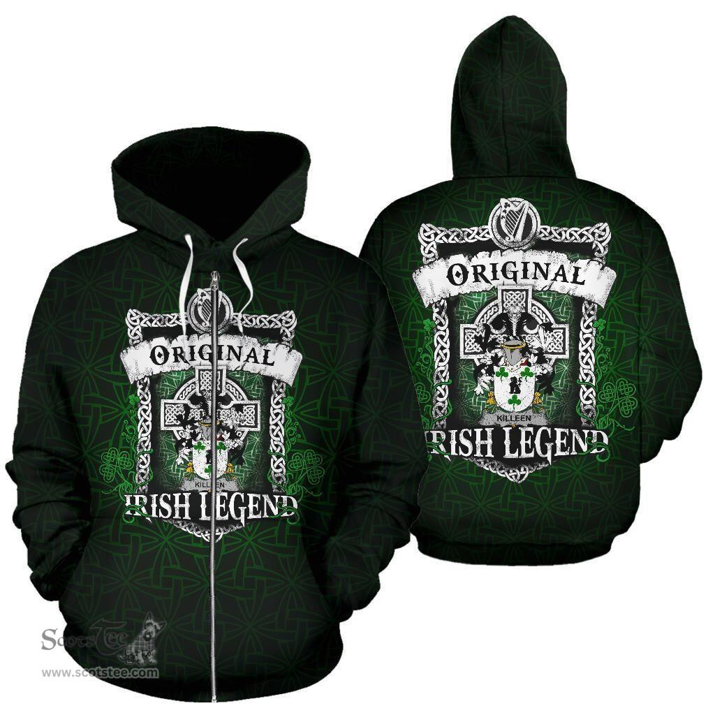 Irish Killeen or O'Killeen Coat of Arms Family Crest Ireland Hoodie Original Irish Legend Hoodie