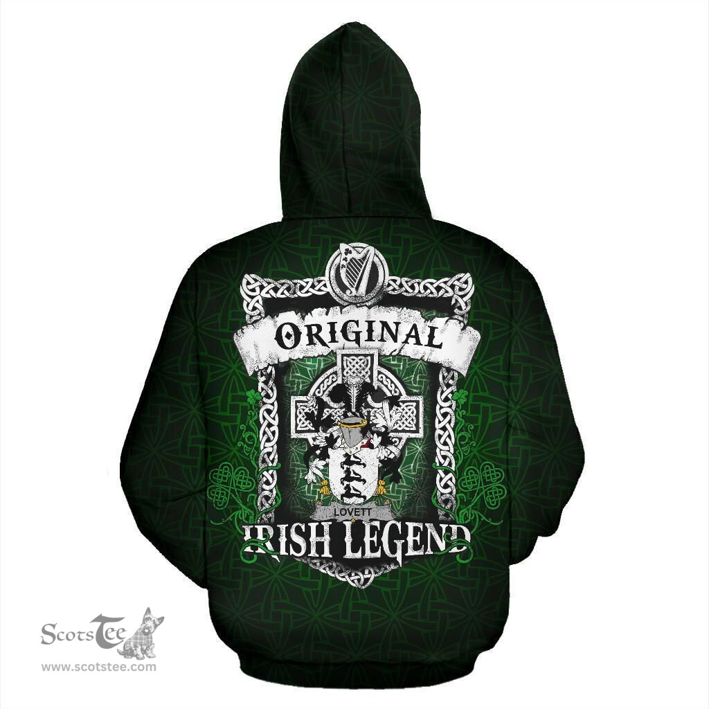 Irish Lovett Coat of Arms Family Crest Ireland Hoodie Original Irish Legend Hoodie