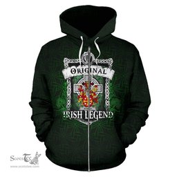 Irish Scully or O'Scully Coat of Arms Family Crest Ireland Hoodie Original Irish Legend Hoodie