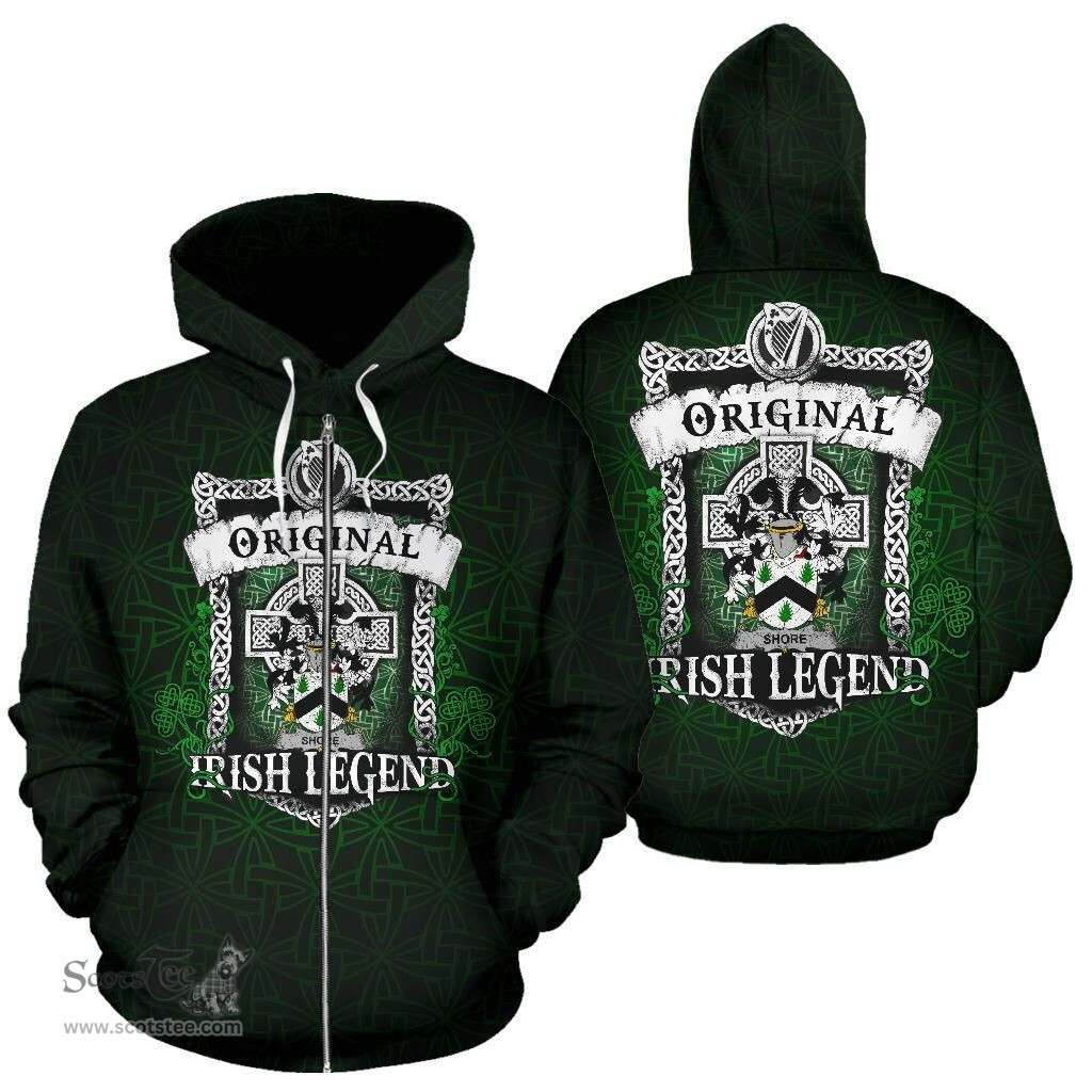 Irish Shore Coat of Arms Family Crest Ireland Hoodie Original Irish Legend Hoodie