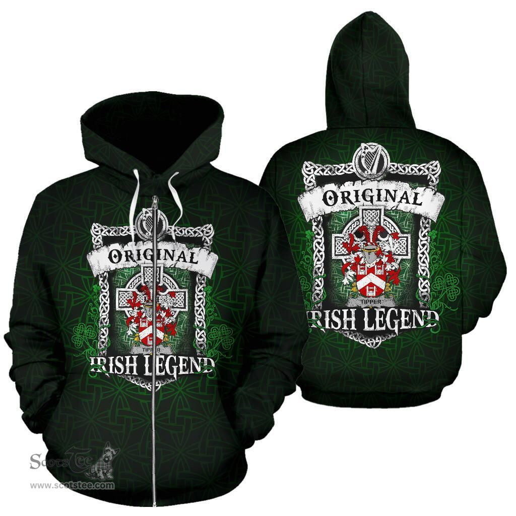 Irish Tipper Coat of Arms Family Crest Ireland Hoodie Original Irish Legend Hoodie