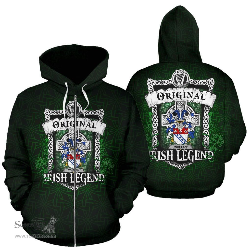 Irish Whelan Coat of Arms Family Crest Ireland Hoodie Original Irish Legend Hoodie