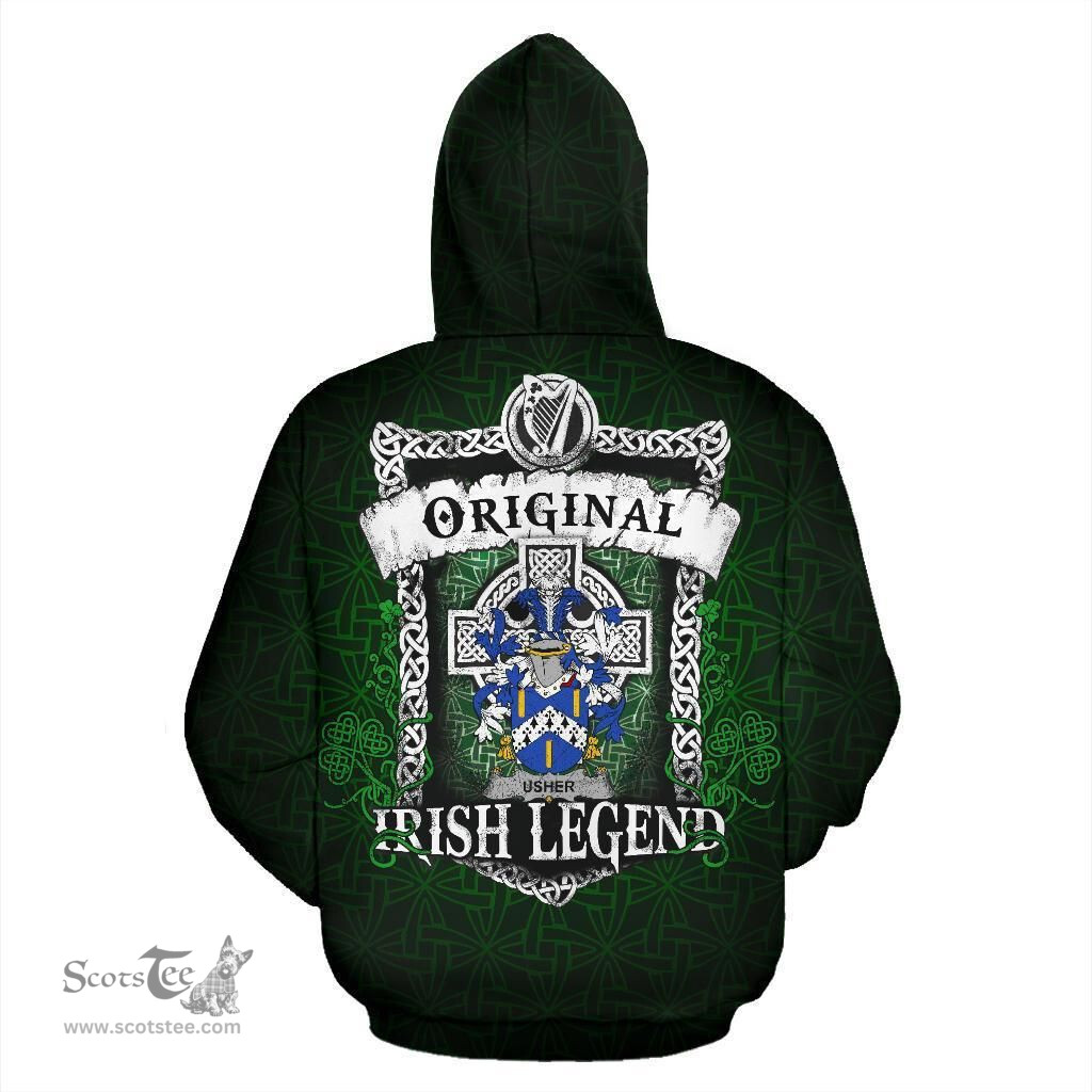 Irish Usher Coat of Arms Family Crest Ireland Hoodie Original Irish Legend Hoodie