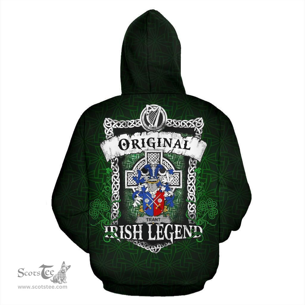 Irish Trant or Trent Coat of Arms Family Crest Ireland Hoodie Original Irish Legend Hoodie