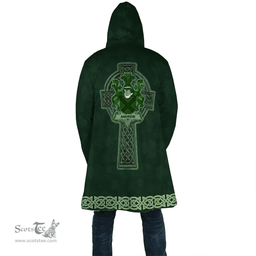 Irish Andrew Coat of Arms Irish Cloak Hooded Cape Coat Irish Cross with Celtic Knot and Claddagh Ring